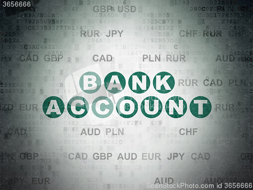 Image of Currency concept: Bank Account on Digital Paper background