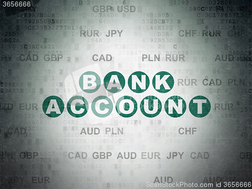Image of Currency concept: Bank Account on Digital Paper background