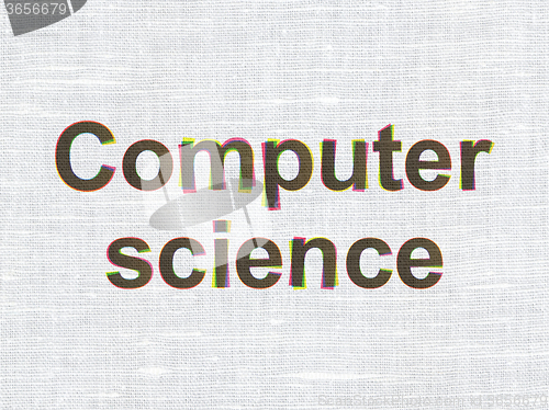 Image of Science concept: Computer Science on fabric texture background