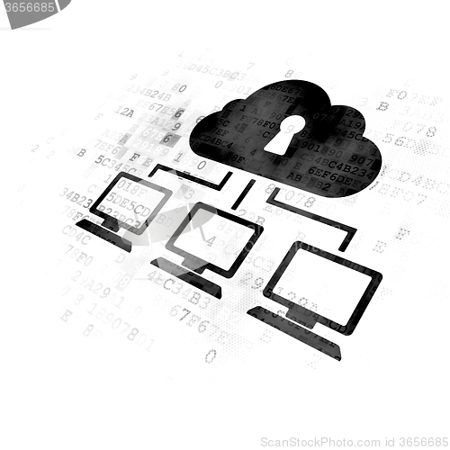 Image of Security concept: Cloud Network on Digital background
