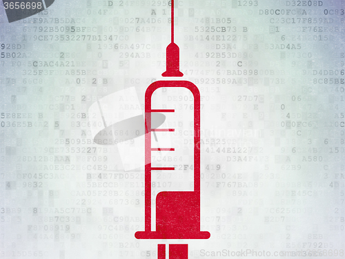 Image of Medicine concept: Syringe on Digital Paper background