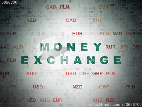 Image of Currency concept: Money Exchange on Digital Paper background