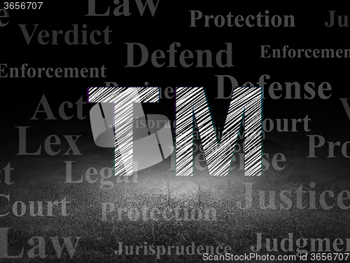 Image of Law concept: Trademark in grunge dark room