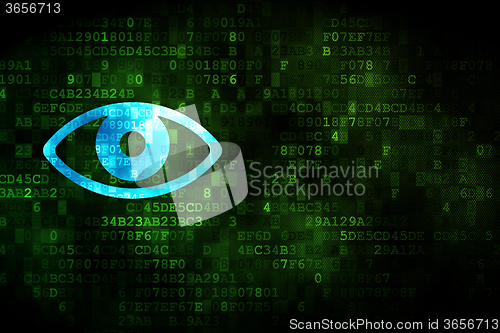 Image of Safety concept: Eye on digital background