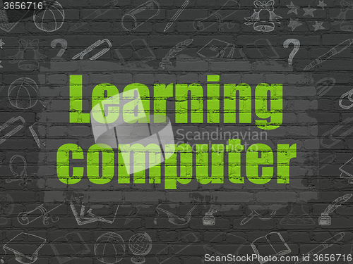 Image of Studying concept: Learning Computer on wall background