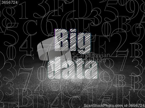 Image of Information concept: Big Data in grunge dark room