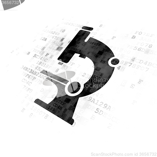 Image of Science concept: Microscope on Digital background