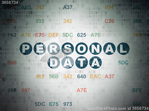 Image of Information concept: Personal Data on Digital Paper background