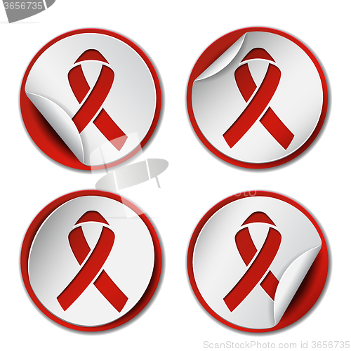 Image of Red ribbon - AIDS awereness sign. 