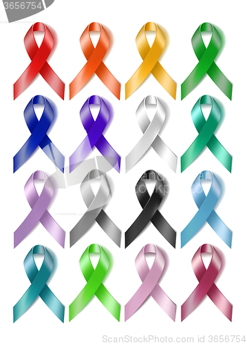 Image of Colorful awareness ribbons 