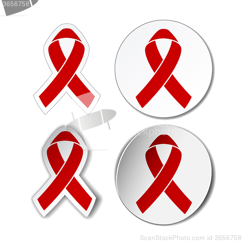 Image of Red ribbon - AIDS awereness sign. 