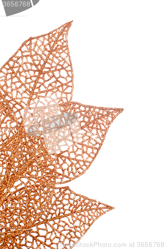 Image of Christmas decorative orange leaves