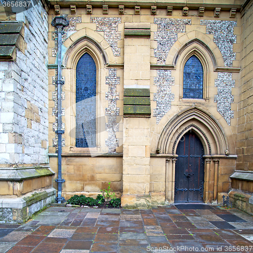 Image of door southwark  cathedral in london england old construction and