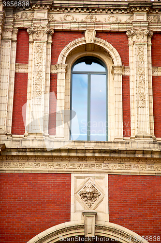 Image of in europe  old red brick wall      historical  