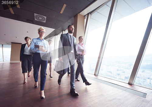 Image of business people group walking