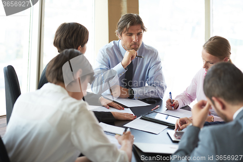 Image of business people group on meeting at office