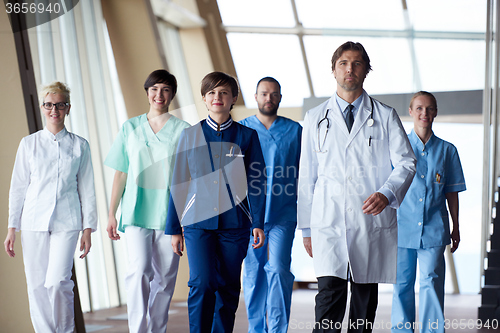 Image of doctors team walking