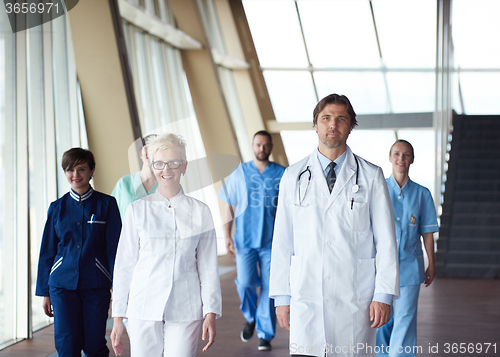 Image of doctors team walking