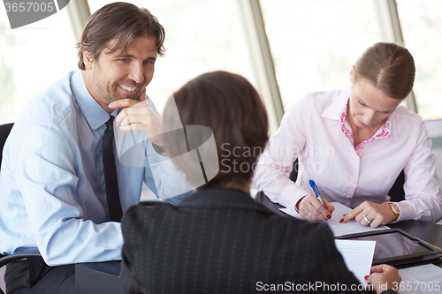 Image of business people group on meeting at office
