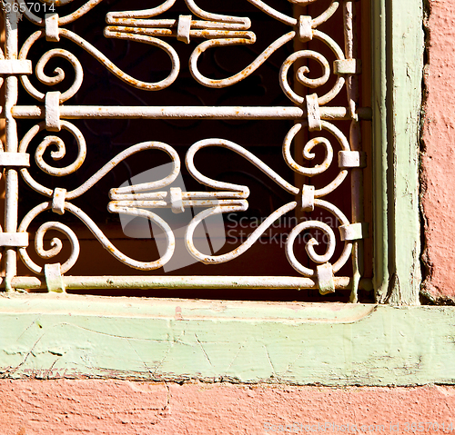 Image of  window in morocco africa and old construction wal brick histori