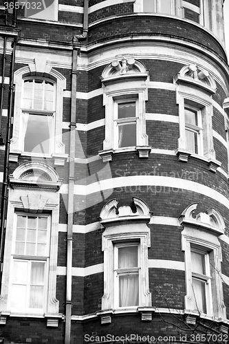 Image of in europe london old red brick wall and      historical window