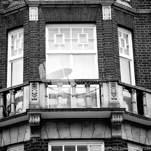 Image of window in europe london old red brick wall and      historical 