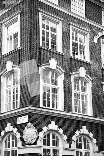 Image of in europe london old red brick wall and    historical window