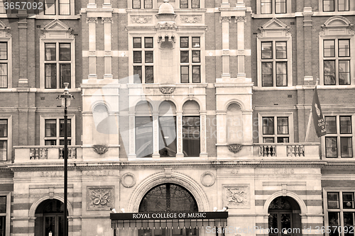 Image of window in europe london old red brick wall and      historical 
