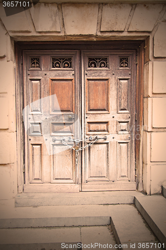 Image of door st paul cathedral in london england old construction and re