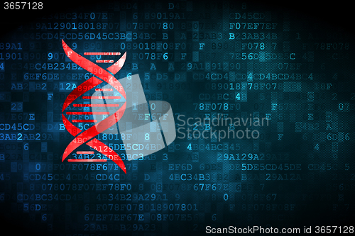 Image of Science concept: DNA on digital background