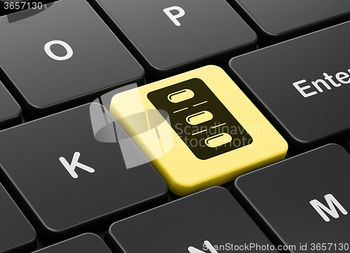Image of Healthcare concept: Pills Blister on computer keyboard background
