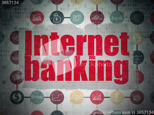 Image of Money concept: Internet Banking on Digital Paper background