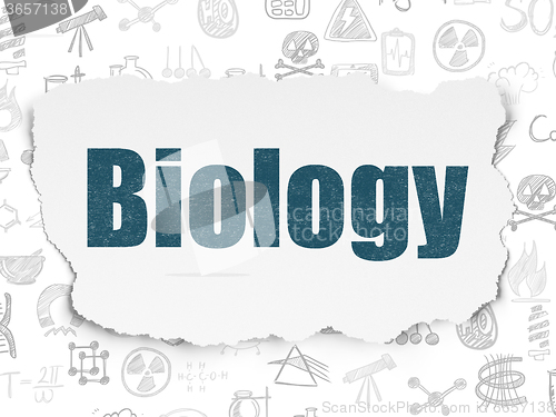 Image of Science concept: Biology on Torn Paper background