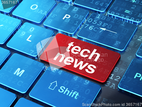 Image of News concept: Tech News on computer keyboard background