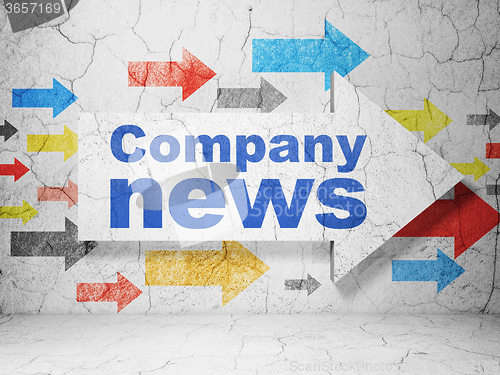 Image of News concept: arrow with Company News on grunge wall background
