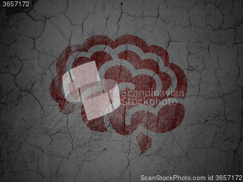 Image of Health concept: Brain on grunge wall background