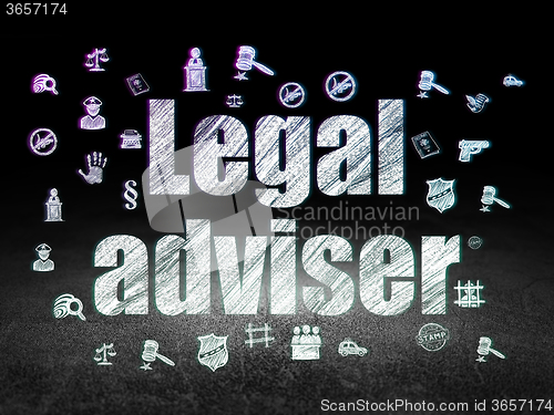 Image of Law concept: Legal Adviser in grunge dark room