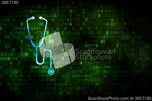 Image of Health concept: Stethoscope on digital background