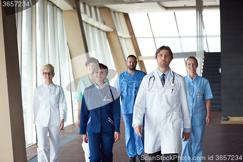 Image of doctors team walking