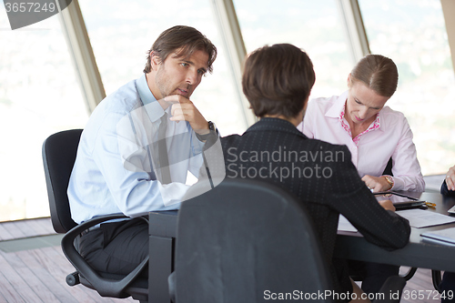 Image of business people group on meeting at office