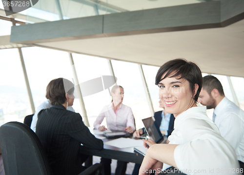 Image of business woman on meeting