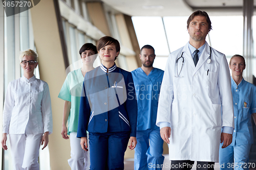 Image of doctors team walking