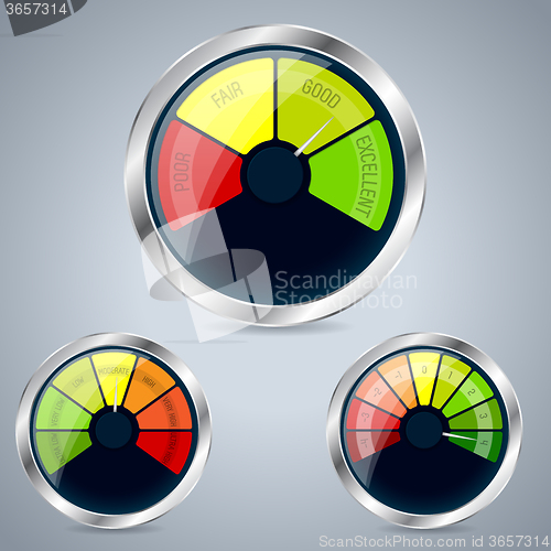 Image of Rating meter design set of three 