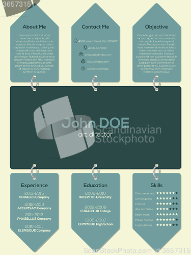 Image of Modern resume cv template with chain and tags