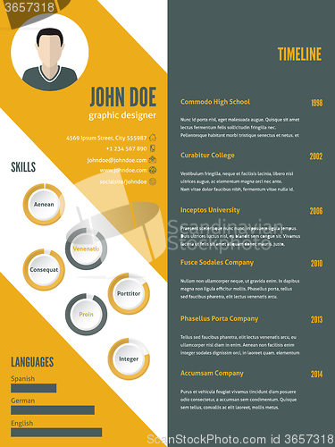 Image of New modern resume cv template with photo