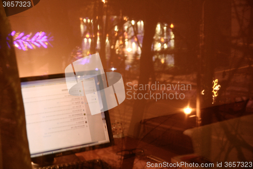 Image of my pc monitor in reflexions