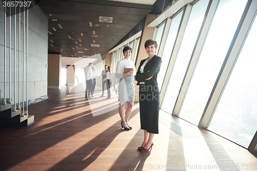 Image of business people group, females as team leaders