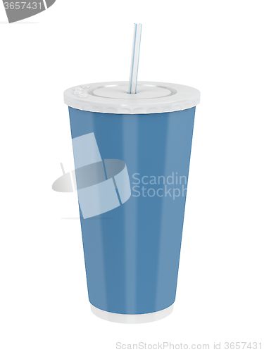 Image of Paper cup with straw
