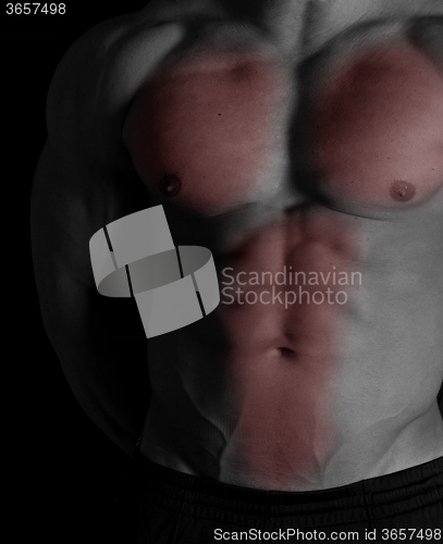 Image of bodybuilder body closeup
