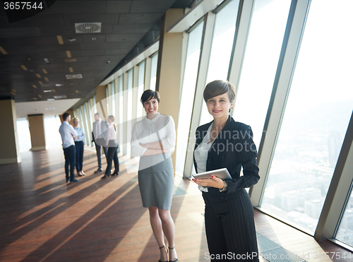 Image of business people group, females as team leaders